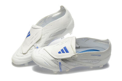Adidas Predator Elite 25 Foldover Tongue FG Firm Ground Soccer Cleats - Beige/Blue/Silver
