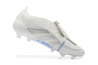 Adidas Predator Elite 25 Foldover Tongue FG Firm Ground Soccer Cleats - Beige/Blue/Silver