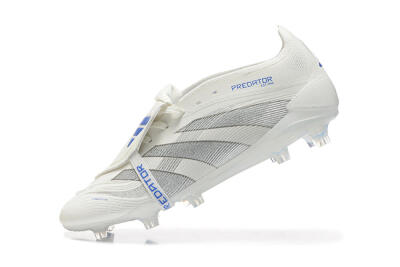 Adidas Predator Elite 25 Foldover Tongue FG Firm Ground Soccer Cleats - Beige/Blue/Silver