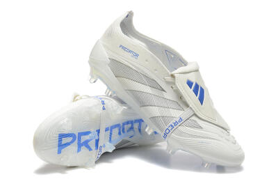 Adidas Predator Elite 25 Foldover Tongue FG Firm Ground Soccer Cleats - Beige/Blue/Silver