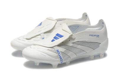 Adidas Predator Elite 25 Foldover Tongue FG Firm Ground Soccer Cleats - Beige/Blue/Silver