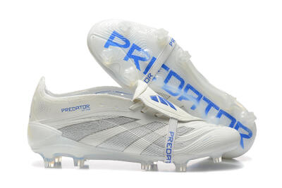 Adidas Predator Elite 25 Foldover Tongue FG Firm Ground Soccer Cleats - Beige/Blue/Silver