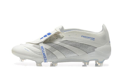 Adidas Predator Elite 25 Foldover Tongue FG Firm Ground Soccer Cleats - Beige/Blue/Silver