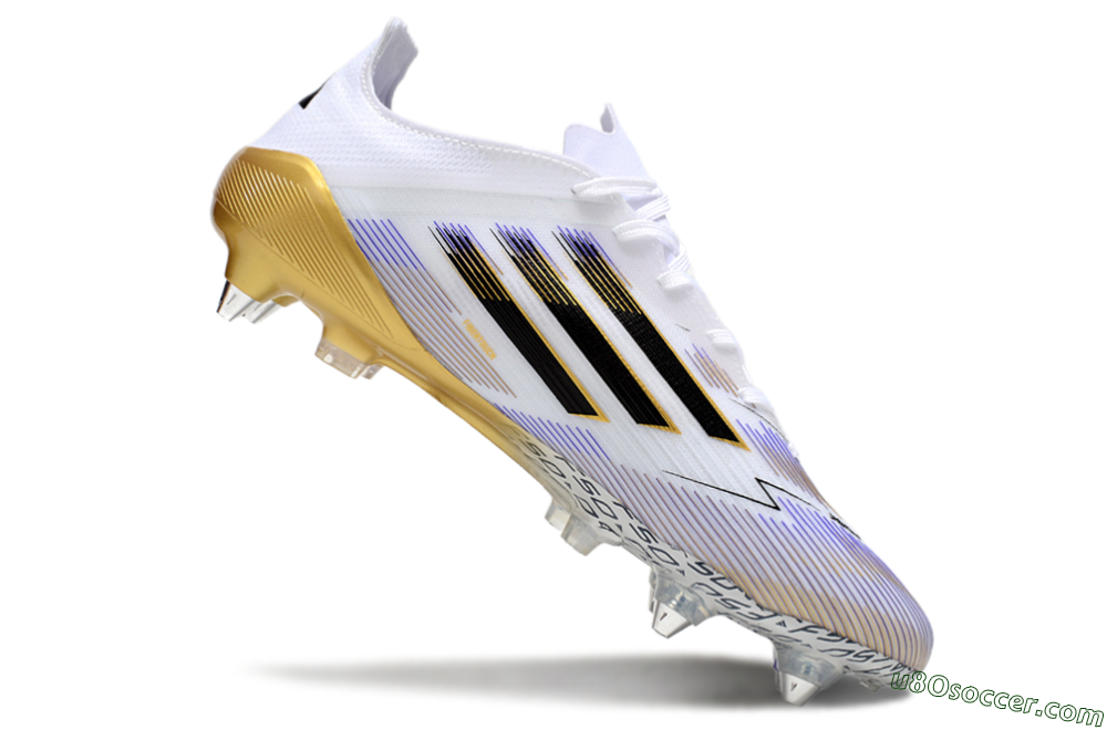 Adidas F50 Elite SG Soft Ground Soccer Cleats - White/Blue/Black/Gold 4