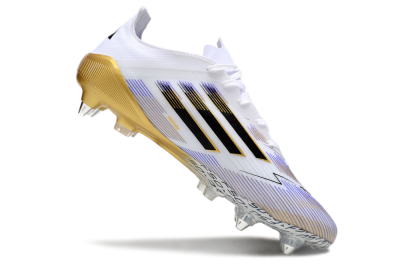 Adidas F50 Elite SG Soft Ground Soccer Cleats - White/Blue/Black/Gold