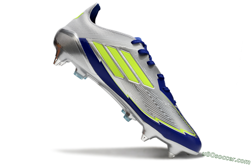 Adidas F50 Elite SG Soft Ground Soccer Cleats - Silver/Yellow/Blue 4