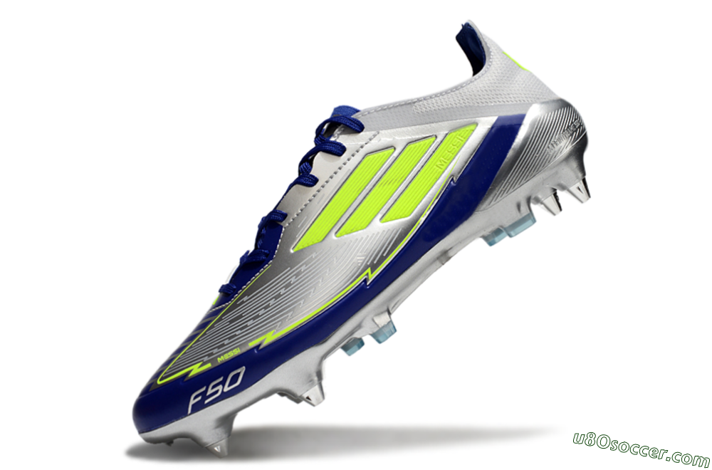 Adidas F50 Elite SG Soft Ground Soccer Cleats - Silver/Yellow/Blue 5