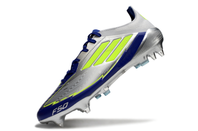 Adidas F50 Elite SG Soft Ground Soccer Cleats - Silver/Yellow/Blue