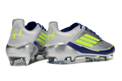 Adidas F50 Elite SG Soft Ground Soccer Cleats - Silver/Yellow/Blue
