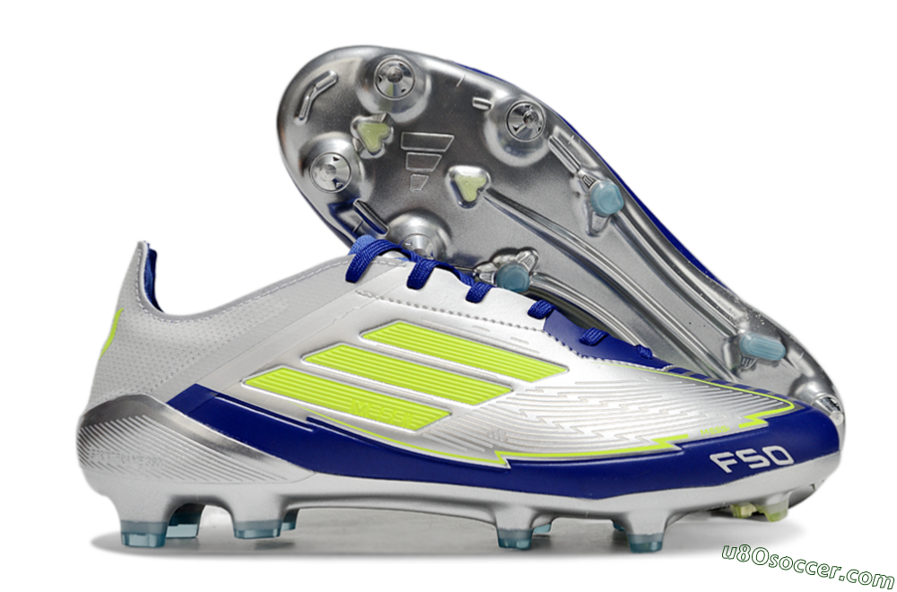 Adidas F50 Elite SG Soft Ground Soccer Cleats - Silver/Yellow/Blue 1