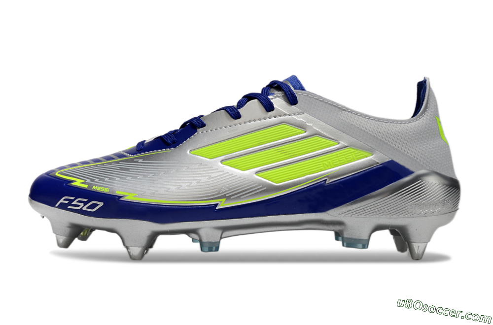 Adidas F50 Elite SG Soft Ground Soccer Cleats - Silver/Yellow/Blue 2