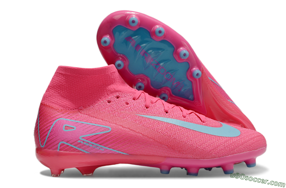Nike Air Zoom Mercurial Superfly 10 Elite AG Artificial Grass Soccer Cleats - Pink/Jade 1