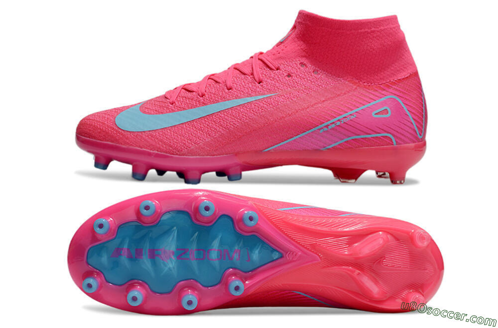 Nike Air Zoom Mercurial Superfly 10 Elite AG Artificial Grass Soccer Cleats - Pink/Jade 0