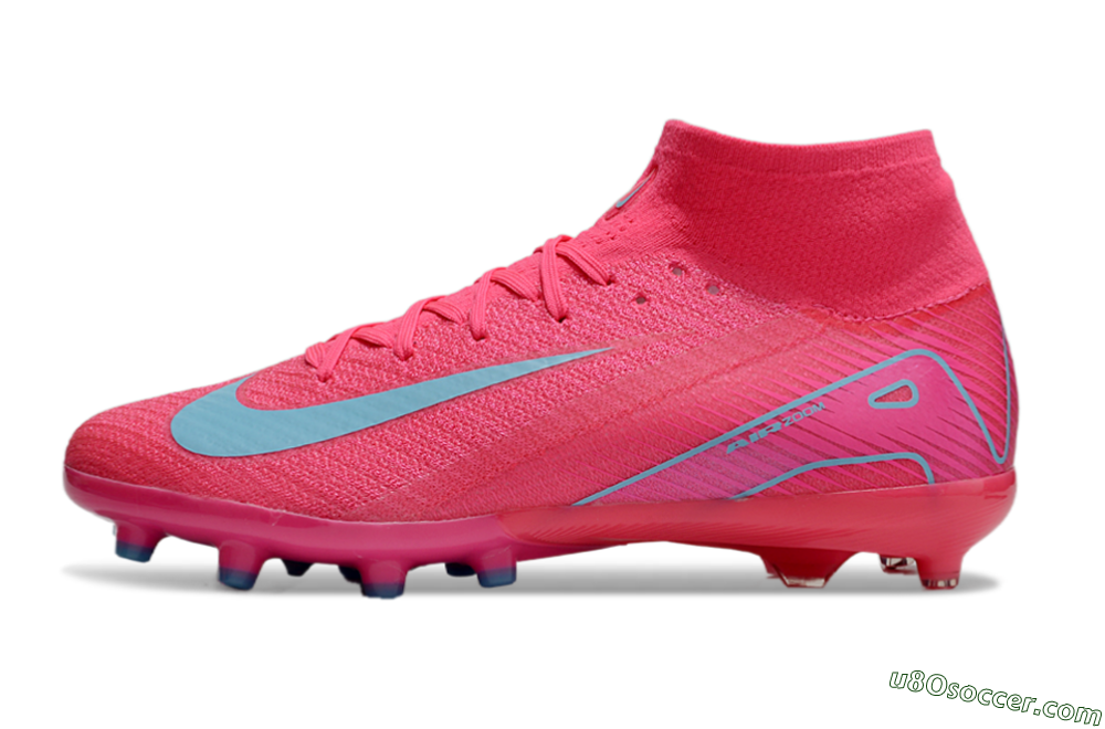 Nike Air Zoom Mercurial Superfly 10 Elite AG Artificial Grass Soccer Cleats - Pink/Jade 2