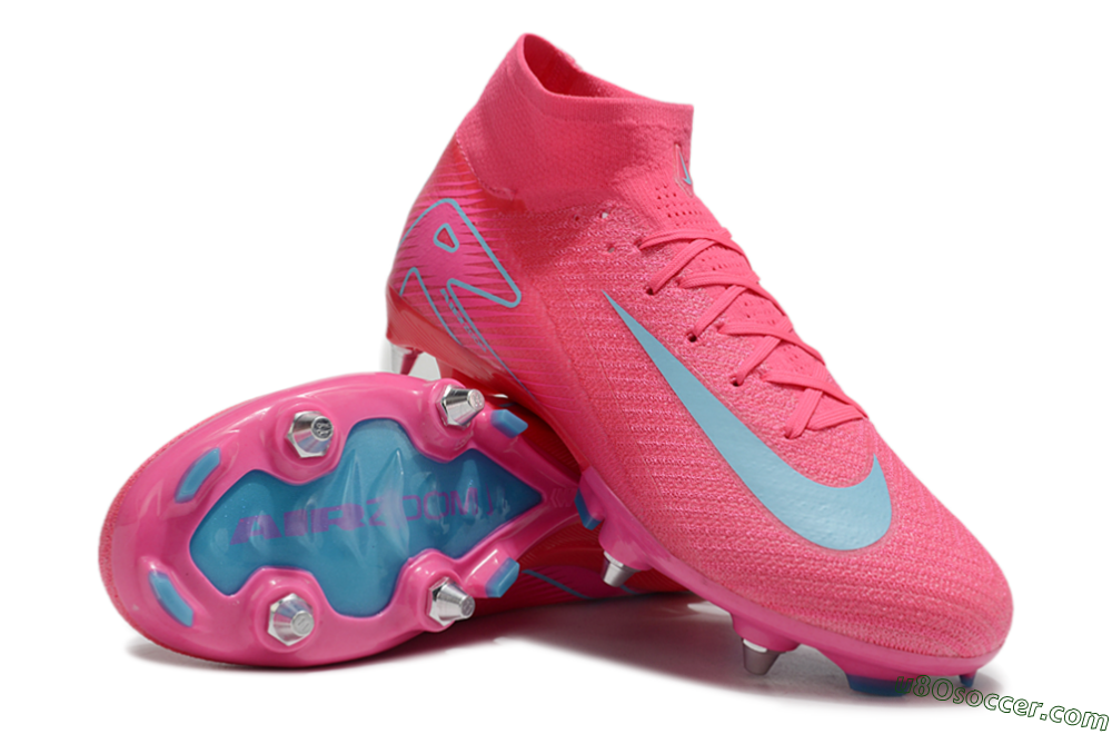 Nike Air Zoom Mercurial Superfly 10 Elite SG Soft Ground Soccer Cleats - Pink/Jade 3