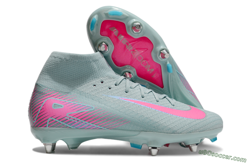 Nike Air Zoom Mercurial Superfly 10 Elite SG Soft Ground Soccer Cleats - Jade/Pink 1