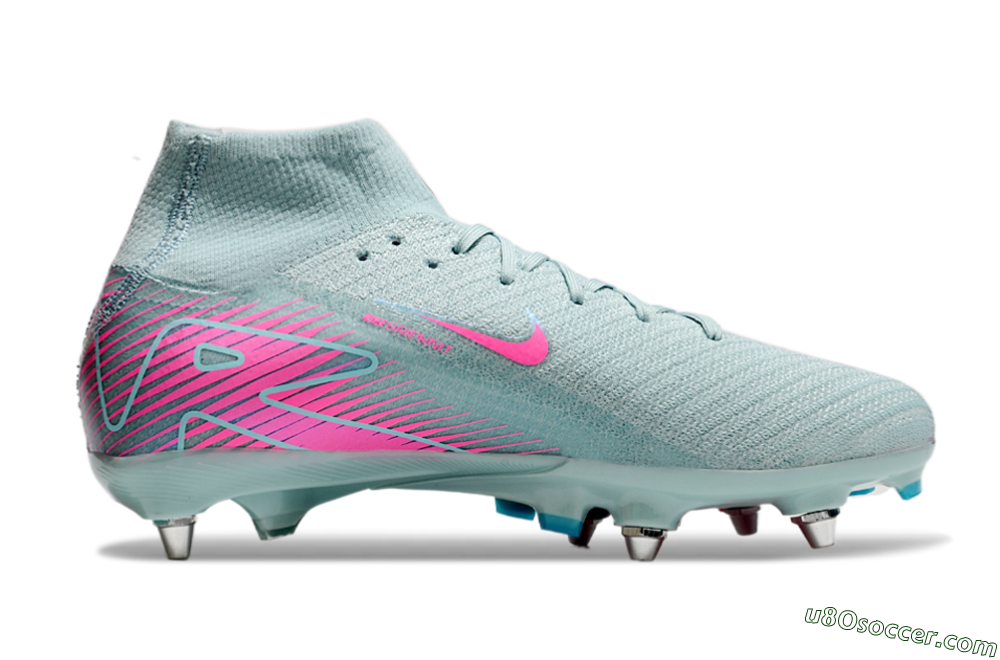 Nike Air Zoom Mercurial Superfly 10 Elite SG Soft Ground Soccer Cleats - Jade/Pink 7