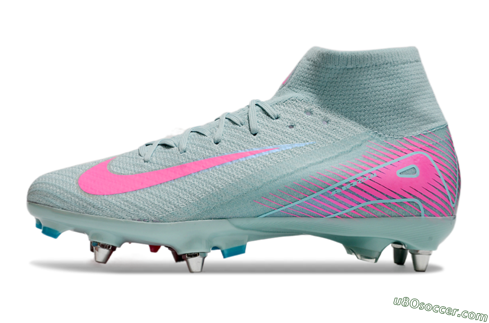 Nike Air Zoom Mercurial Superfly 10 Elite SG Soft Ground Soccer Cleats - Jade/Pink 2