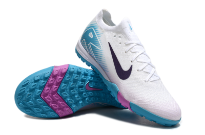 Nike Air Zoom Mercurial Vapor 16 Elite TF Artificial Turf Soccer Shoes - White/Purple/Jade