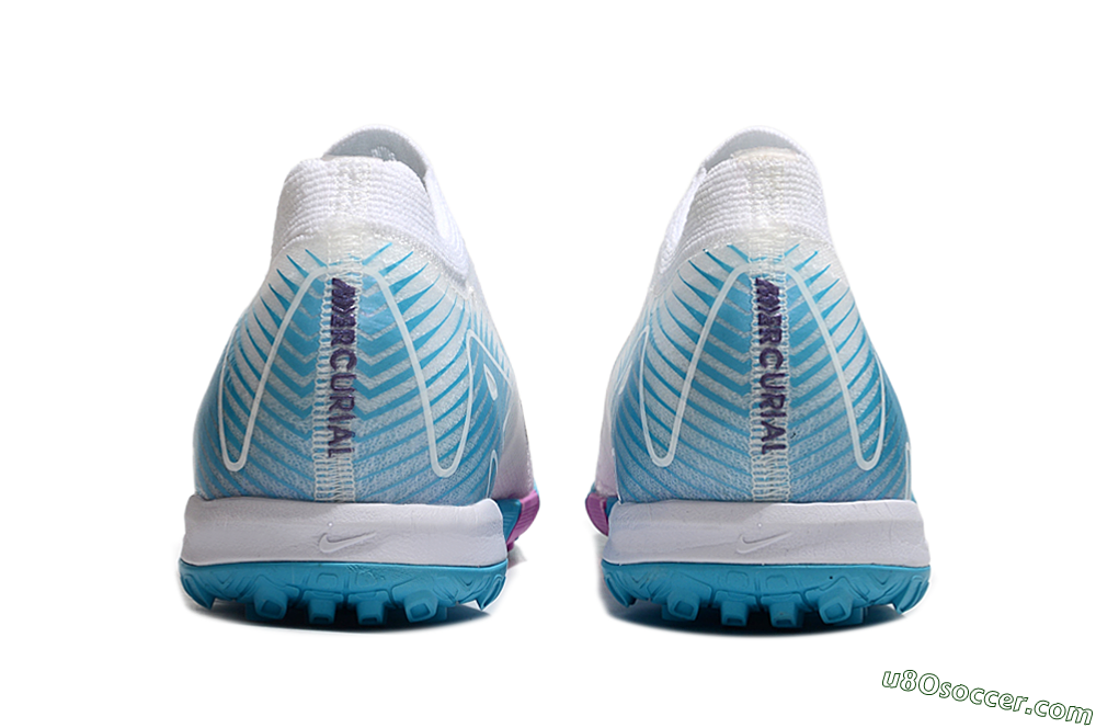 Nike Air Zoom Mercurial Vapor 16 Elite TF Artificial Turf Soccer Shoes - White/Purple/Jade 5