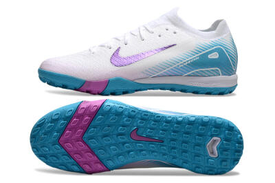 Nike Air Zoom Mercurial Vapor 16 Elite TF Artificial Turf Soccer Shoes - White/Purple/Jade
