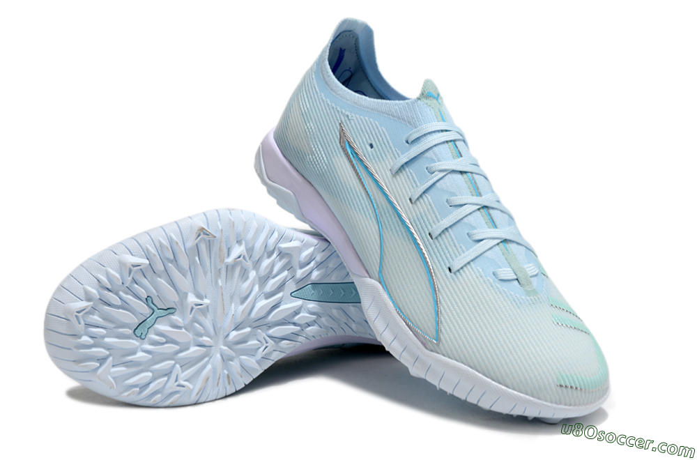 Puma Ultra Ultimate TF Artificial Turf Soccer Cleats - Jade/Silver/Blue 3