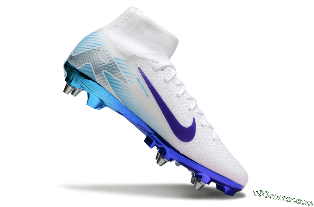 Nike Air Zoom Mercurial Superfly 10 Elite SG Soft Ground Soccer Cleats - White/Purple/Jade 4
