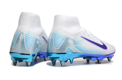 Nike Air Zoom Mercurial Superfly 10 Elite SG Soft Ground Soccer Cleats - White/Purple/Jade