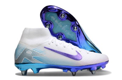 Nike Air Zoom Mercurial Superfly 10 Elite SG Soft Ground Soccer Cleats - White/Purple/Jade