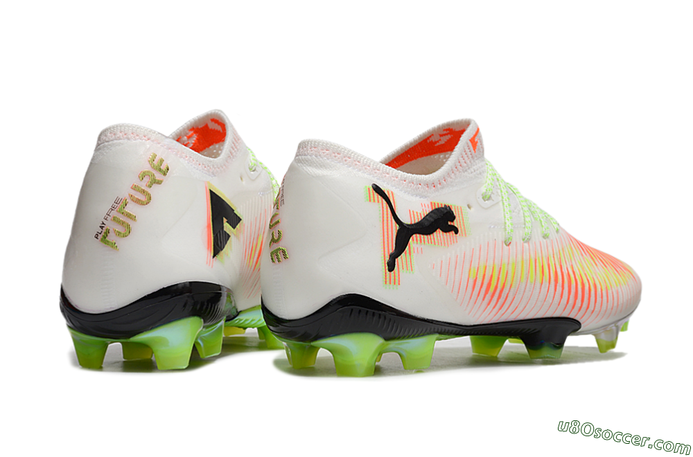 Puma Future 8 Ultimate FG Firm Ground Soccer Cleats - White/Red/Yellow 6