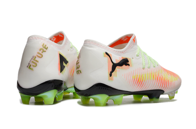 Puma Future 8 Ultimate FG Firm Ground Soccer Cleats - White/Red/Yellow