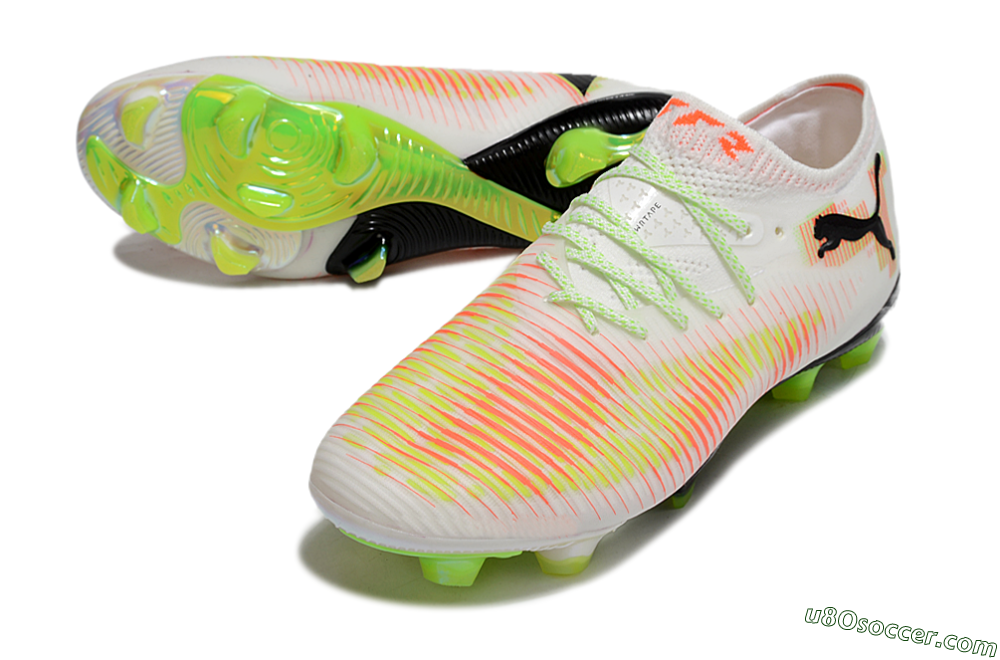 Puma Future 8 Ultimate FG Firm Ground Soccer Cleats - White/Red/Yellow 3