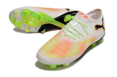 Puma Future 8 Ultimate FG Firm Ground Soccer Cleats - White/Red/Yellow