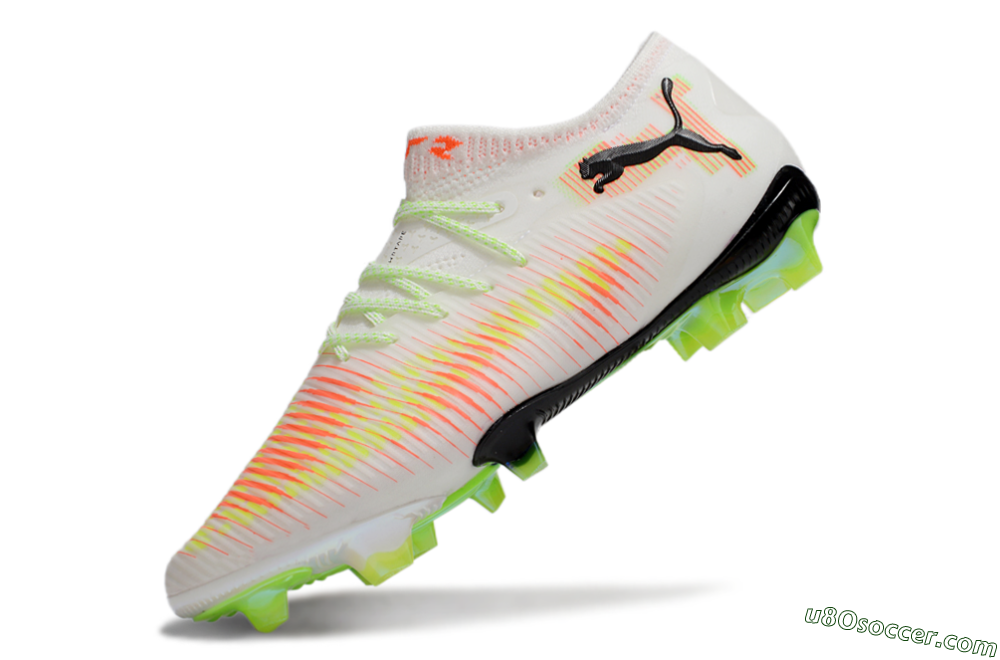 Puma Future 8 Ultimate FG Firm Ground Soccer Cleats - White/Red/Yellow 5