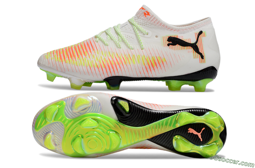Puma Future 8 Ultimate FG Firm Ground Soccer Cleats - White/Red/Yellow 0