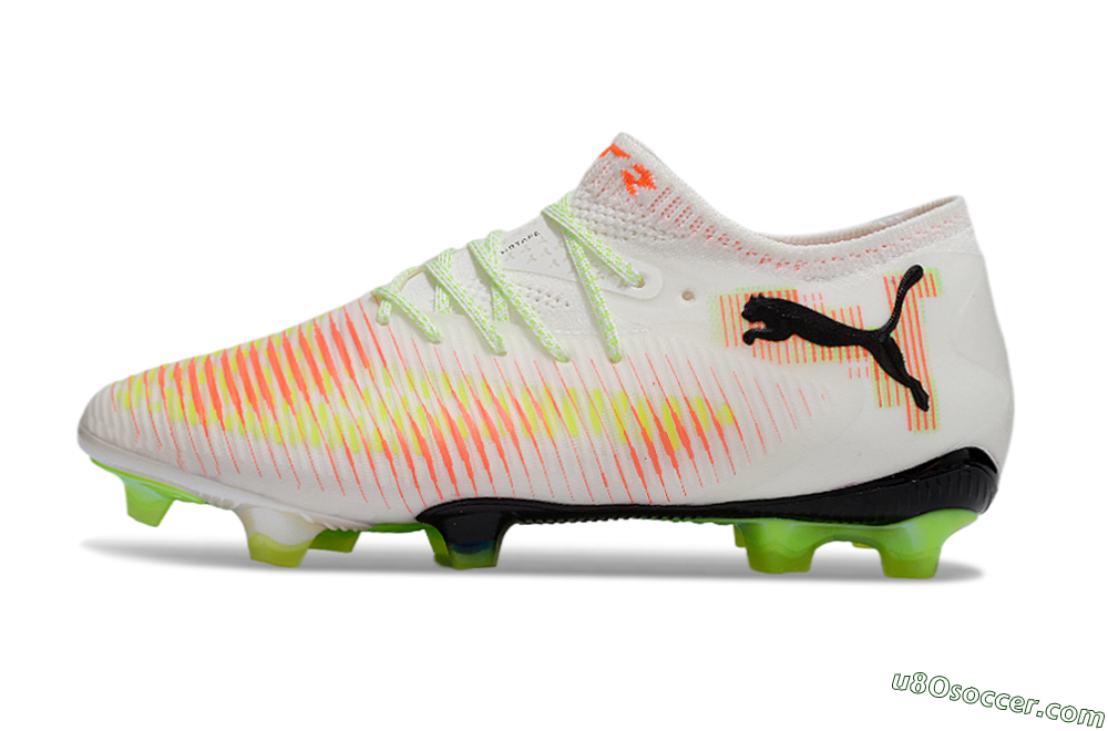 Puma Future 8 Ultimate FG Firm Ground Soccer Cleats - White/Red/Yellow 2