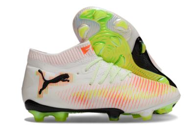 Puma Future 8 Ultimate FG Firm Ground Soccer Cleats - White/Red/Yellow