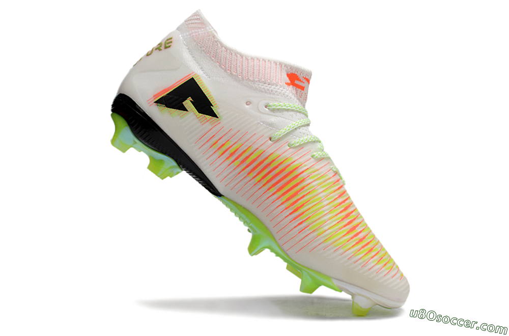 Puma Future 8 Ultimate FG Firm Ground Soccer Cleats - White/Red/Yellow 4