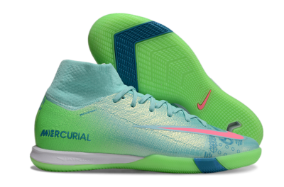 Nike Air Zoom Mercurial Superfly 10 Elite IC Indoor & Futsal Soccer Shoes - Jade/Pink/Yellow