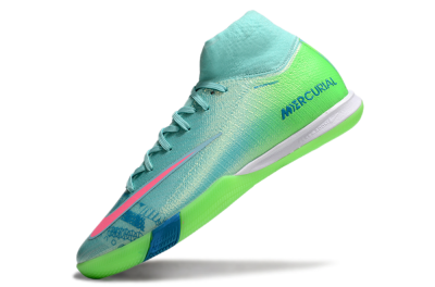 Nike Air Zoom Mercurial Superfly 10 Elite IC Indoor & Futsal Soccer Shoes - Jade/Pink/Yellow