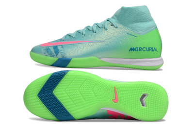 Nike Air Zoom Mercurial Superfly 10 Elite IC Indoor & Futsal Soccer Shoes - Jade/Pink/Yellow
