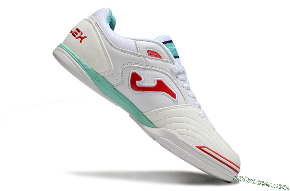 Joma Top Flex IC Indoor & Futsal Soccer Shoes - White/Red/Jade 4