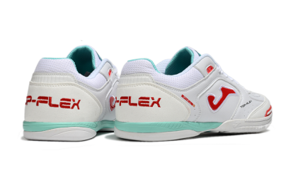 Joma Top Flex IC Indoor & Futsal Soccer Shoes - White/Red/Jade