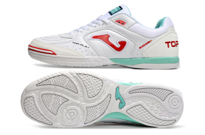 Joma Top Flex IC Indoor & Futsal Soccer Shoes - White/Red/Jade