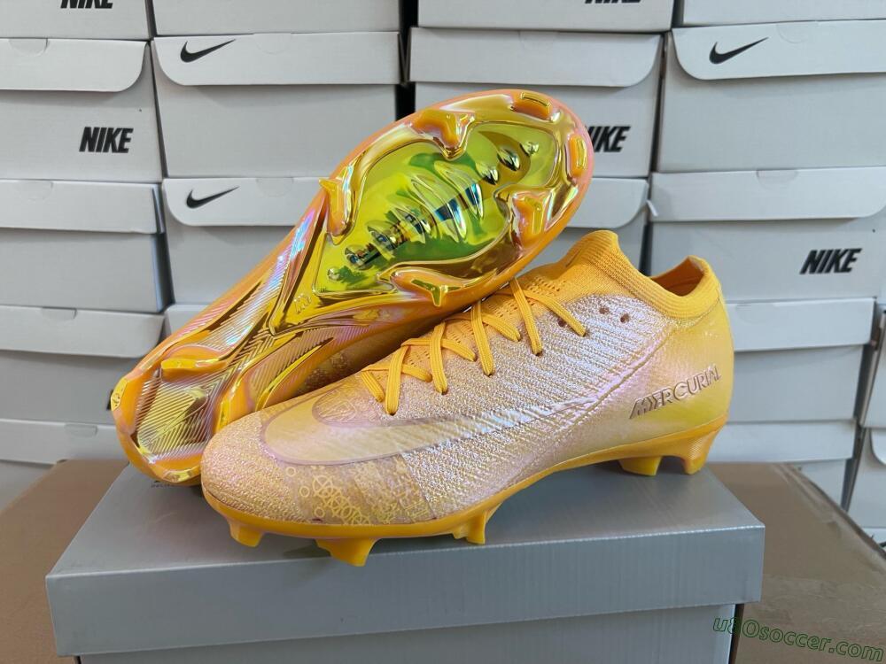 Nike Air Zoom Mercurial Vapor 16 Elite FG Firm Ground Soccer Cleats - Gold/Gold