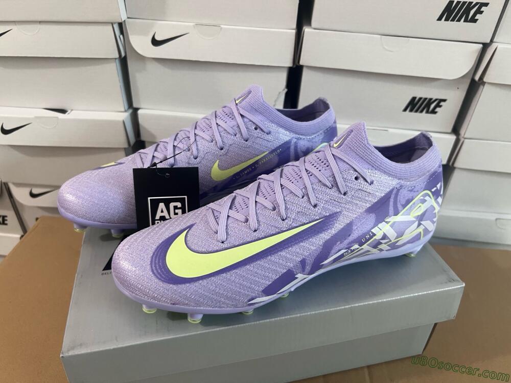 Nike Air Zoom Mercurial Vapor 16 Elite AG Artificial Grass Soccer Cleats - Purple/Yellow/Blue