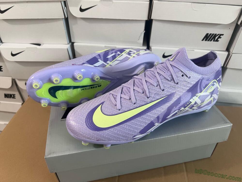Nike Air Zoom Mercurial Vapor 16 Elite AG Artificial Grass Soccer Cleats - Purple/Yellow/Blue