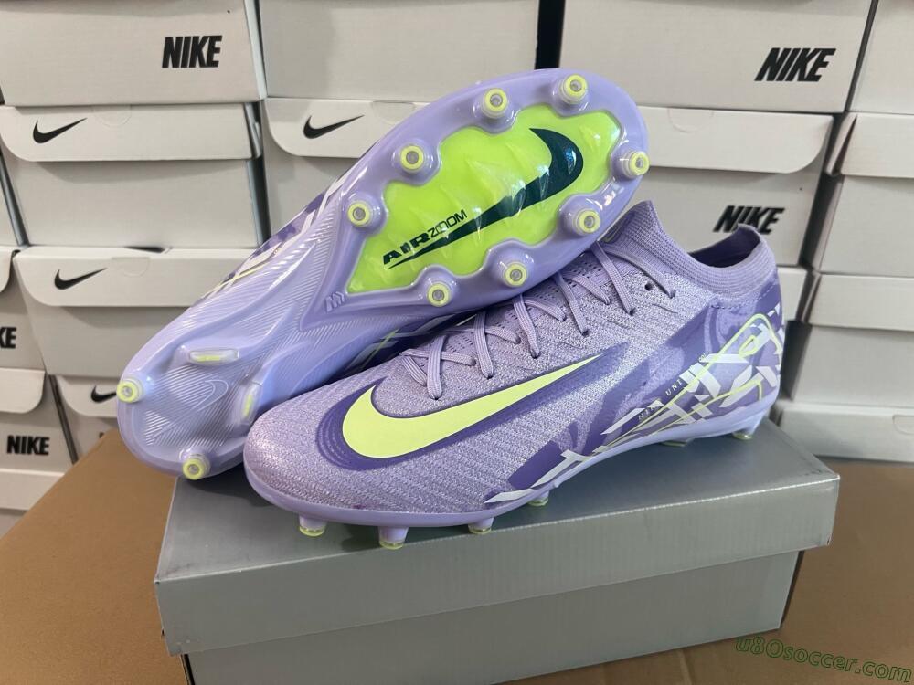 Nike Air Zoom Mercurial Vapor 16 Elite AG Artificial Grass Soccer Cleats - Purple/Yellow/Blue