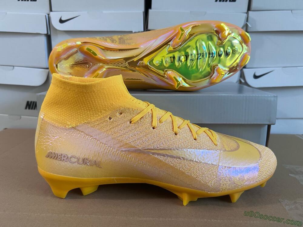 Nike Air Zoom Mercurial Superfly 10 Elite FG Firm Ground Soccer Cleats - Gold/Gold