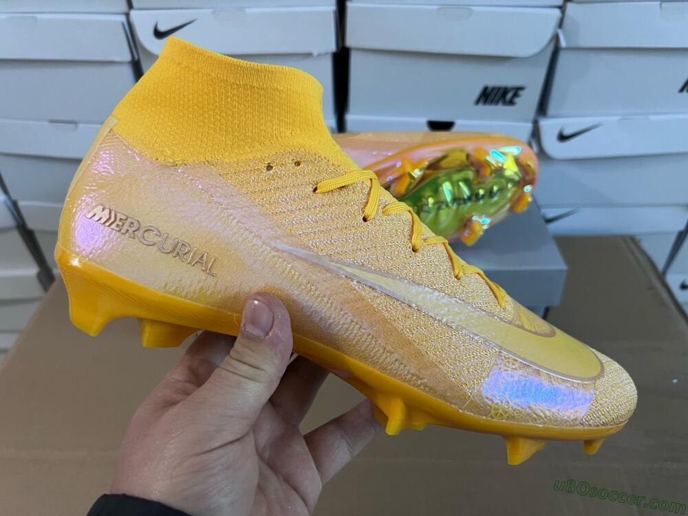 Nike Air Zoom Mercurial Superfly 10 Elite FG Firm Ground Soccer Cleats - Gold/Gold